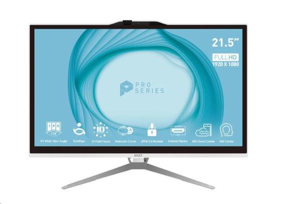 Obrázek MSI PC AiO PRO AP222T, i3- 13100, 21.5" FHD, 8GB, 512GB SSD, UHD 730, No OS, White