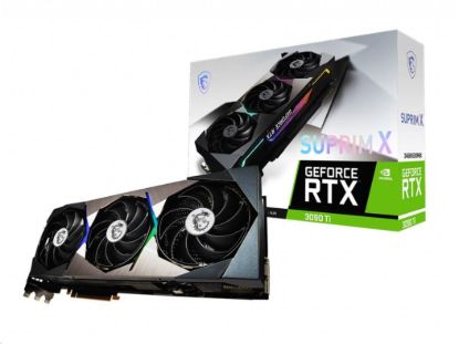 Obrázek BAZAR - MSI VGA NVIDIA GeForce RTX 3090 Ti SUPRIM X 24G, RTX 3090 Ti, 24GB GDDR6X, 3xDP, 1xHDMI - Po opravě (Bez příšluš