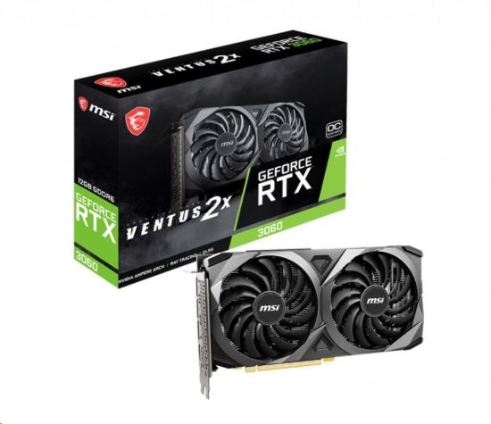 Obrázek BAZAR - MSI VGA NVIDIA GeForce RTX 3060 VENTUS 2X 12G OC, RTX 3060, 12GB GDDR6, 3xDP, 1xHDMI - Po opravě (Bez příšlušens