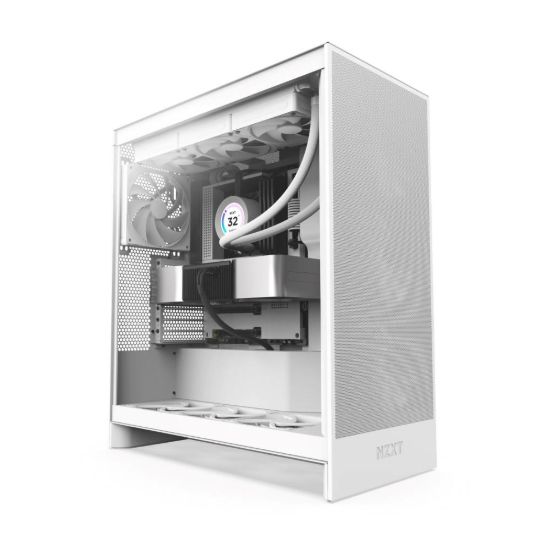 Obrázek NZXT skříň H7 Flow edition / ATX / 3x 120 mm fan / USB- C / 2x USB / prosklená bočnice / mesh panel / bílá