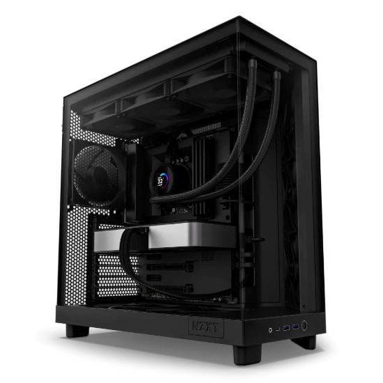 Obrázek NZXT skříň H6 Flow dvoukomorová / MidT / 3x120mm fan / 2xUSB 3.2 / USB- C / prosklená bočnice i čelo / černá