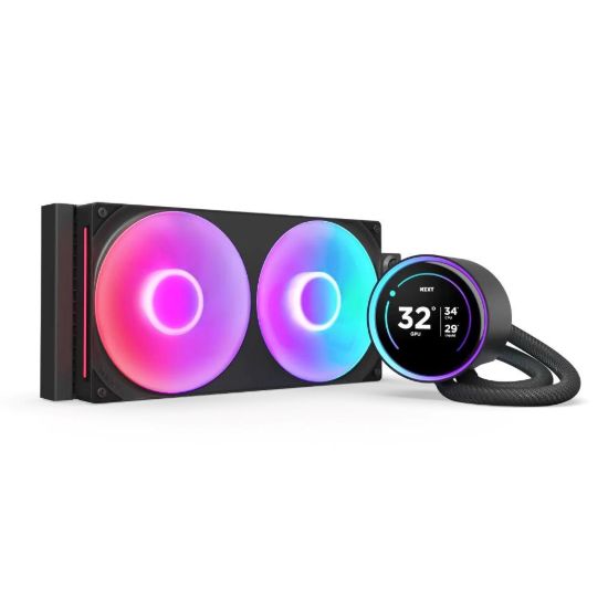 Obrázek NZXT vodní chladič Kraken 280 ELITE RGB / 2x140mm RGB fan / 4- pin PWM / LCD disp. / 6 let