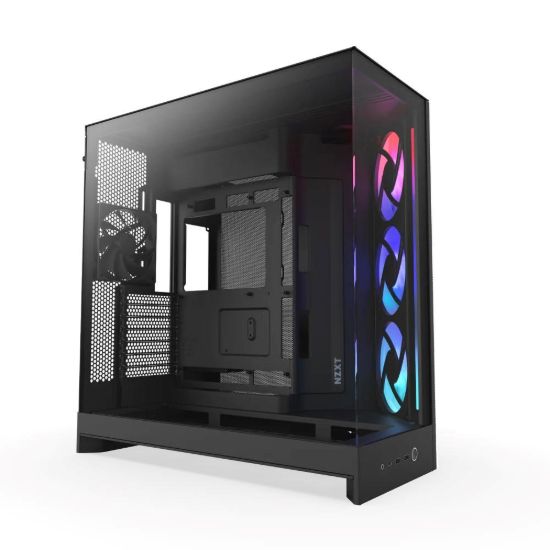 Obrázek NZXT skříň H9 Flow RGB dvoukomorová ATX / 1x140 RGB mm / 1x 120mm RGB fan / prosklená / černá