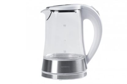 Obrázek Orava VK- 4017 W rychlovarná konvice, 2200 W, 1.7 l, skleněná, LED podsvícení, automatické vypnutí, bílá