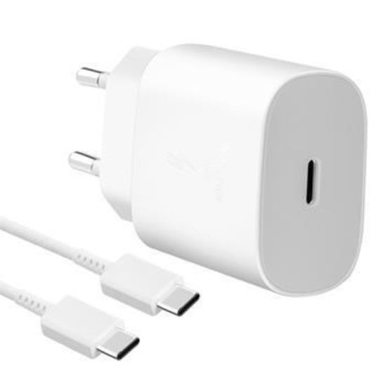 Obrázek Samsung síťová nabíječka EP- TA800EWE + kabel EP- DA905BWE USB- C, 25W, bílá, (bulk)