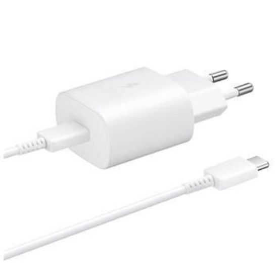 Obrázek Samsung síťová nabíječka EP- TA800EWE + kabel EP- DA705BWE USB- C, 25W, bílá, (bulk)