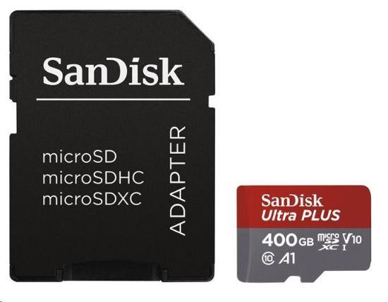 Obrázek SanDisk MicroSDXC karta 400GB Ultra (100 MB/ s, A1 Class 10 UHS- I, Android) + adaptér