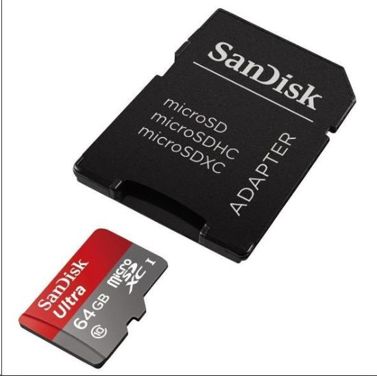 Obrázek SanDisk MicroSDXC karta 64GB Ultra (80MB/ s, Class 10, Android) + adaptér