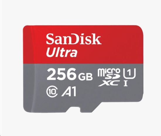 Obrázek SanDisk MicroSDXC karta 256GB Ultra (100MB/ s, Class 10, Android) + adaptér