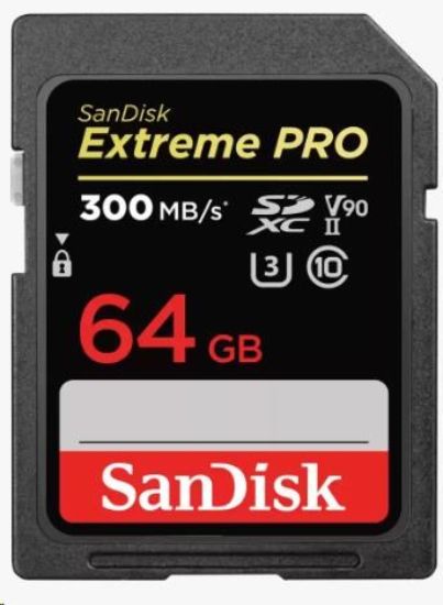 Obrázek SanDisk SDHC karta 64GB Extreme PRO (300 MB/ s, Class 10, UHS- II U3 V90)