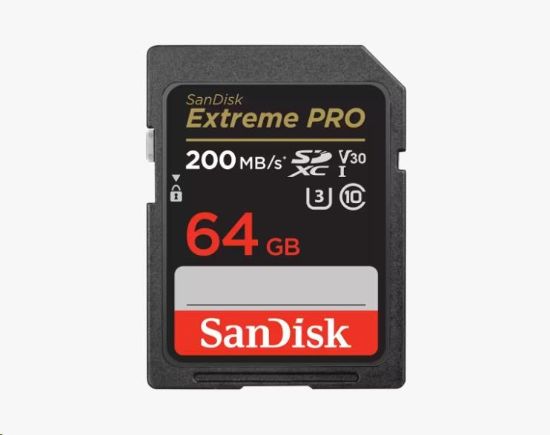 Obrázek SanDisk SDXC karta 64GB Extreme PRO (200 MB/ s Class 10, UHS- I U3 V30)
