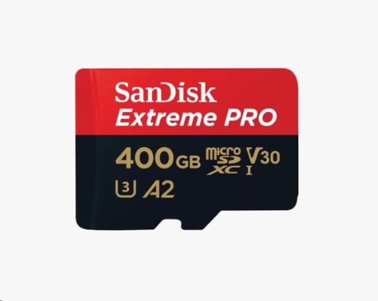 Obrázek SanDisk micro SDXC karta 400GB Extreme PRO (200 MB/ s Class 10, UHS- I U3 V30) + adaptér