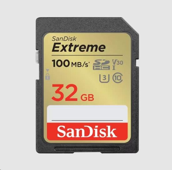 Obrázek SanDisk SDHC karta 32GB Extreme (100 MB/ s Class 10, UHS- I U3 V30)