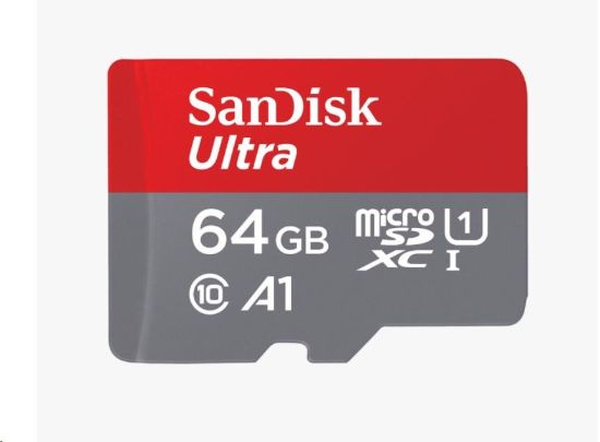 Obrázek SanDisk MicroSDXC karta 64GB Ultra (140 MB/ s, A1 Class 10 UHS- I) + adaptér
