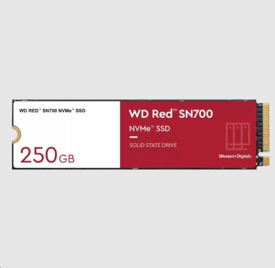 Obrázek WD RED SSD NVMe 250GB PCIe SN700, Geb3 8GB/ s, (R: 3100/ W: 1600 MB/ s) TBW 500