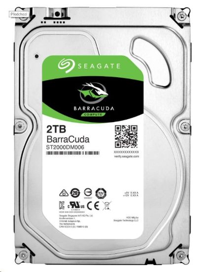 Obrázek SEAGATE HDD 2TB BARRACUDA, 3.5", SATAIII, 7200 RPM, Cache 256MB