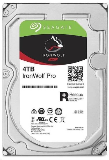 Obrázek Bazar - SEAGATE HDD IRONWOLF PRO (NAS) 4TB SATAIII/600, 7200rpm, recertified product