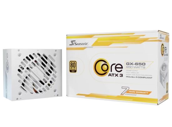 Obrázek SEASONIC zdroj Core GX 650W White, 120mm, Plně modulární, 80+ Gold, ATX 3.1