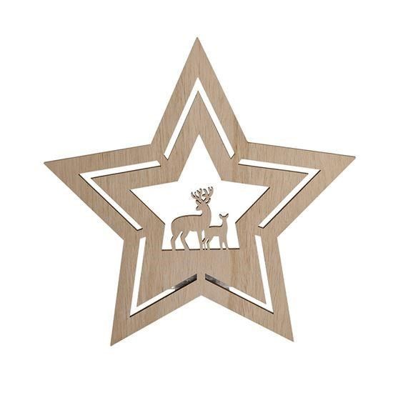 Obrázek Solight LED nástěnná dekorace vánoční hvězda, 24x LED, 2x AA