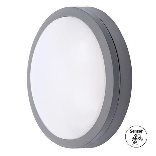 Obrázek Solight LED venkovní osvětlení se senzorem Siena, šedé, 20W, 1500lm, 4000K, IP54, 23cm