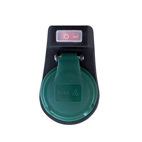 Obrázek Solight zásuvka průběžná IP44, 16A, černá, vypínač