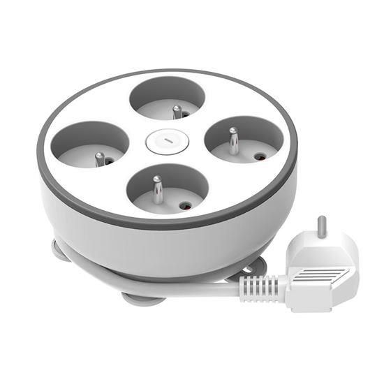 Obrázek Solight 4z prodlužovací přívod, 2m, 3 x 1mm2, bílý, vypínač