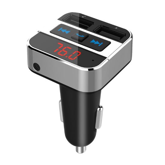 Obrázek Solight FM transmitter s bluetooth připojením do auta, 2x USB + handsfree
