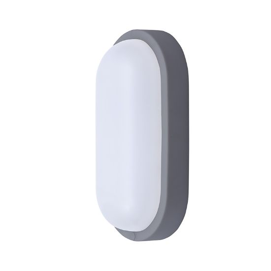 Obrázek Solight LED venkovní osvětlení oválné, 13W, 910lm, 4000K, IP54, 21cm, šedá barva