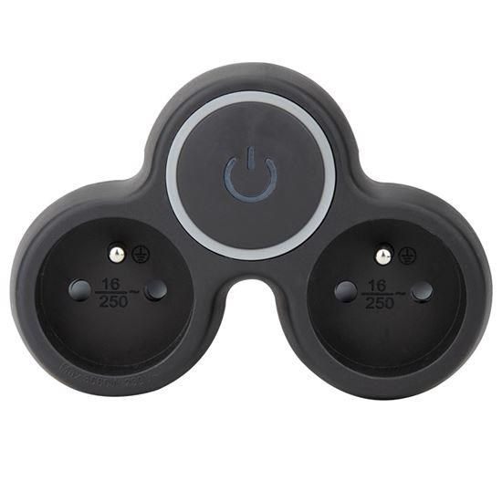 Obrázek Solight rozbočka, 2x 10A, černá, vypínač