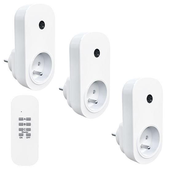 Obrázek Solight dálkově ovládané zásuvky set 3 + 1, 3 zásuvky, 1 ovladač