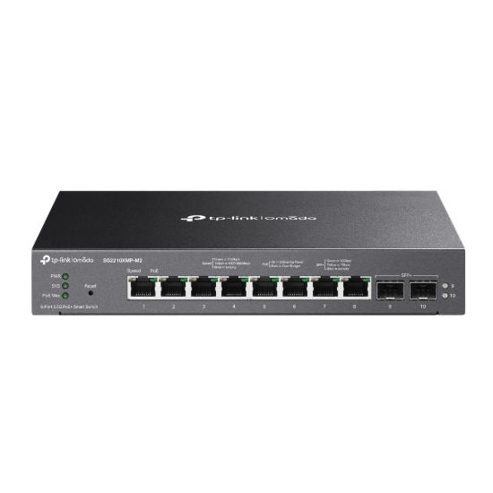 Obrázek TP- Link OMADA switch SG2210XMP- M2 (8x2, 5GbE, 2xSFP+, 8xPoE+, 160W, fanless)