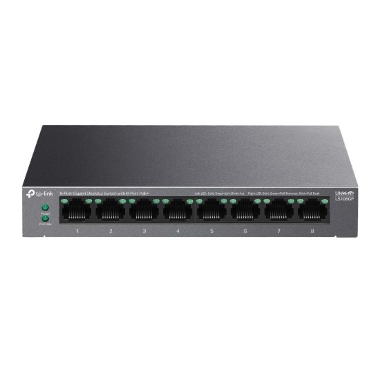 Obrázek TP- Link LiteWave switch LS108GP (8xGbE, 8xPoE+, 62W, fanless)