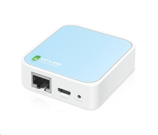 Obrázek TP- Link TL- WR802N WiFi4 router (N300, 2, 4GHz, 1x100Mb/ s LAN/ WAN, 1xmicroUSB)