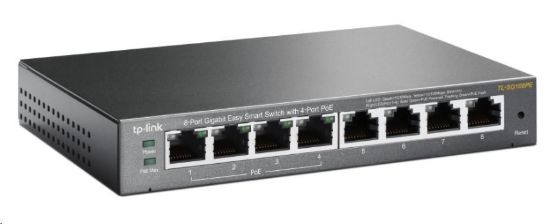 Obrázek TP- Link Easy Smart switch TL- SG108PE (8xGbE, 4xPoE+, 64W, fanless)