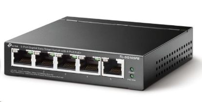 Obrázek TP- Link Easy Smart switch TL- SG105PE (5xGbE, 4xPoE+, 65W, fanless)