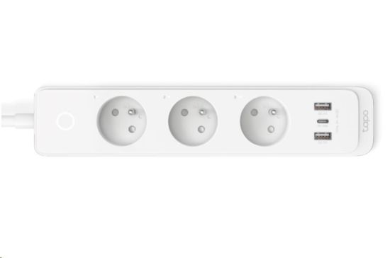 Obrázek TP- Link Tapo P300 chytrý WiFi prodlužovací kabel (3x230V, 2xUSB- A, 1xUSB- C, 2300W, 10A, 2, 4 GHz, BT)