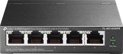Obrázek TP- Link Easy Smart switch TL- SG105MPE (5xGbE, 4xPoE+, 120W, fanless)