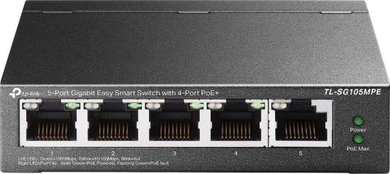 Obrázek TP- Link Easy Smart switch TL- SG105MPE (5xGbE, 4xPoE+, 120W, fanless)