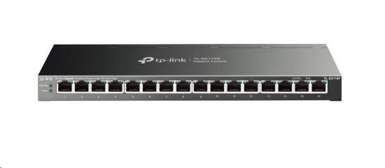 Obrázek TP- Link switch TL- SG116P (16xGbE, 16xPoE+, 120W, fanless)