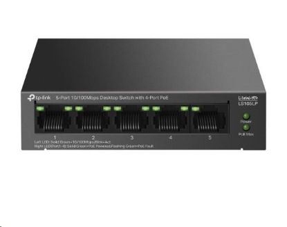 Obrázek TP- Link LiteWave switch LS105LP (5x100Mb/ s, 4xPoE, 41W, fanless)