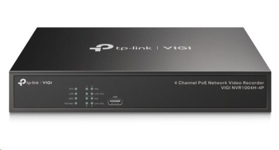 Obrázek TP- Link VIGI NVR1004H- 4P, videorekordér, 4 channels, 4xPoE, 1xSATA, 1x100Mb/ s LAN, 2xUSB2.0, 1xHDMI, 1xVGA