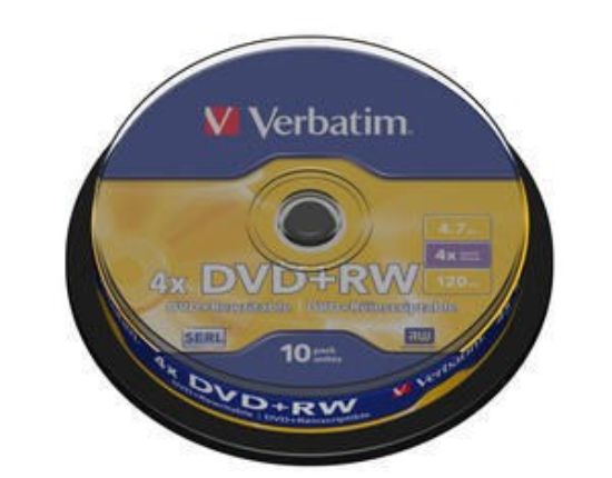 Obrázek VERBATIM DVD+RW(10- Pack)Spindle4x/ DLP/ 4.7GB