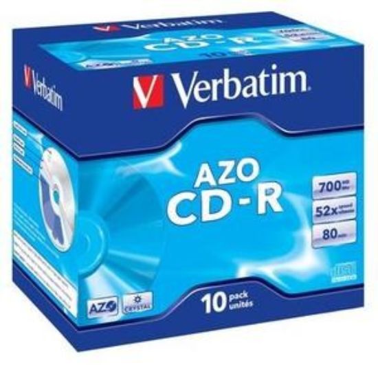 Obrázek VERBATIM CD- R(10- Pack)Jewel/ Crystal/ DLP/ 52x/ 700MB