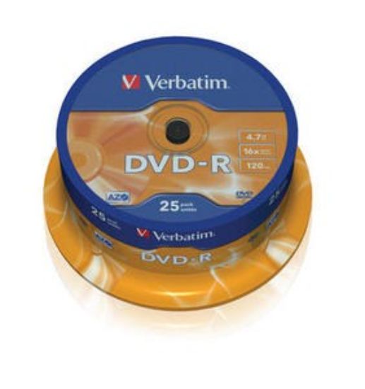 Obrázek VERBATIM DVD- R(25- Pack)Spindle/ General Retail/ 16x/ 4.7GB