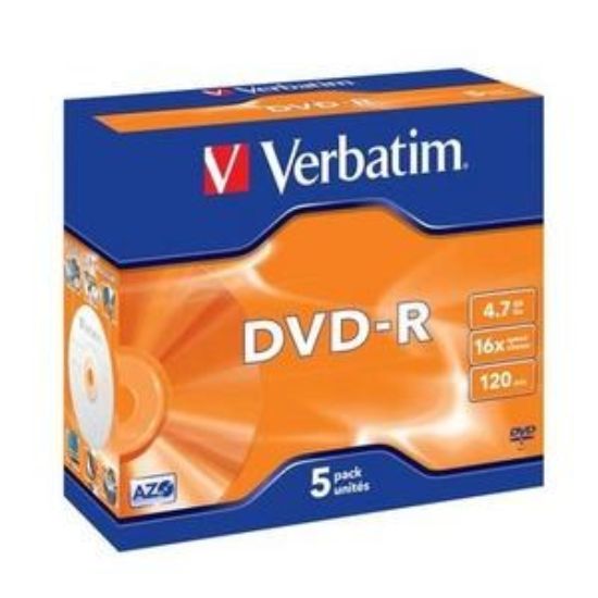 Obrázek VERBATIM DVD- R (5- pack)Jewel/ 16x/ 4.7GB