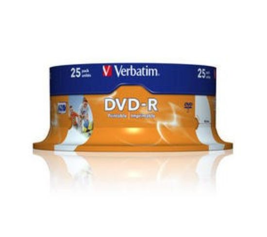 Obrázek VERBATIM DVD- R(25- Pack)Spindle/ Inkjet Printable/ 16x/ 4.7GB