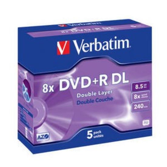 Obrázek VERBATIM DVD+R(5- pack)DoubleLayer/ Jewel/ 8x/ 8, 5GB