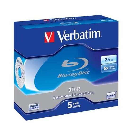 Obrázek VERBATIM BD- R SL(5- pack)Blu- Ray/ Jewel/ 6x/ 25GB