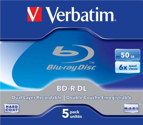 Obrázek VERBATIM BD- R(5- pack)/ DualLayer/ Jewel/ 6X/ 50GB