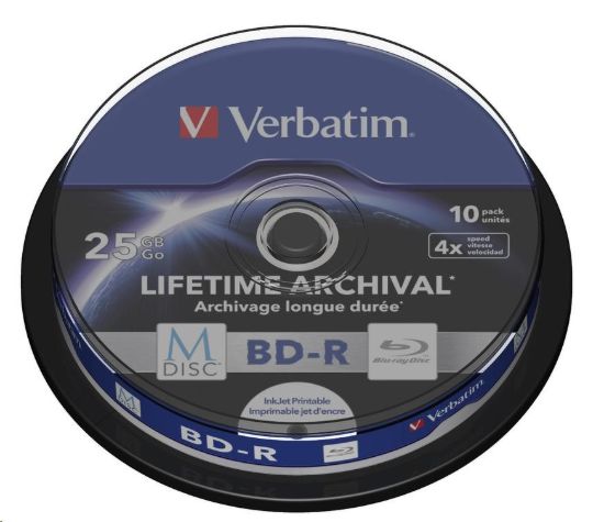 Obrázek VERBATIM MDisc BD- R(10- pack)Spindle/ 4x/ 25GB